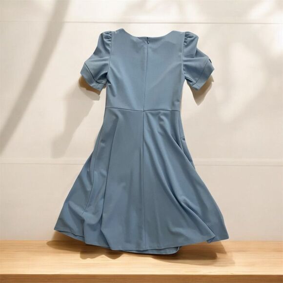 DKNY Women's Size 4 Blue A-line Asymmetrical Knee Length Dress - Picture 3 of 12